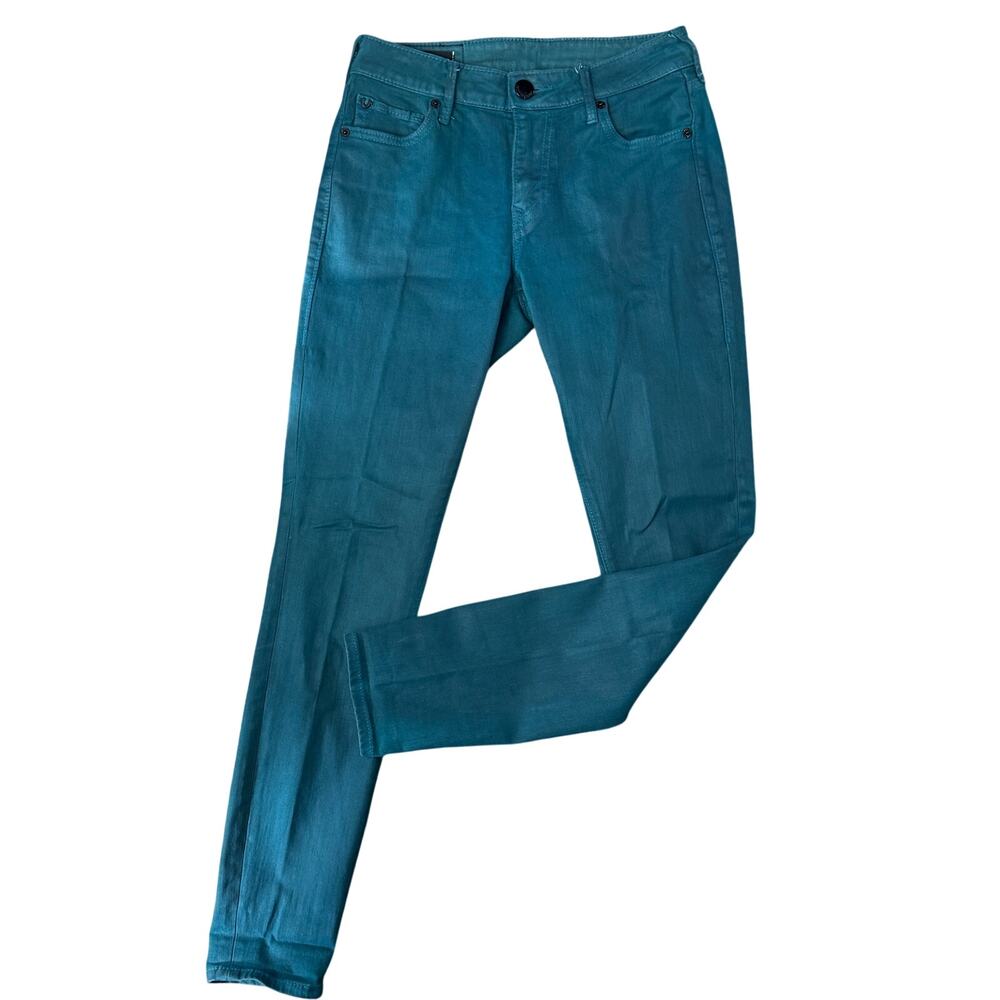 True Religion‎ Jennie Curvy Jeans Womens 27 Green Mid-Rise Skinny Coated